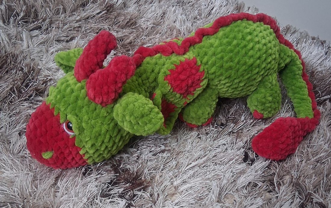 Dragon crosetat  - jucării și echipamente pentru copii - plușuri - dragon de pluș - Artynos.ro