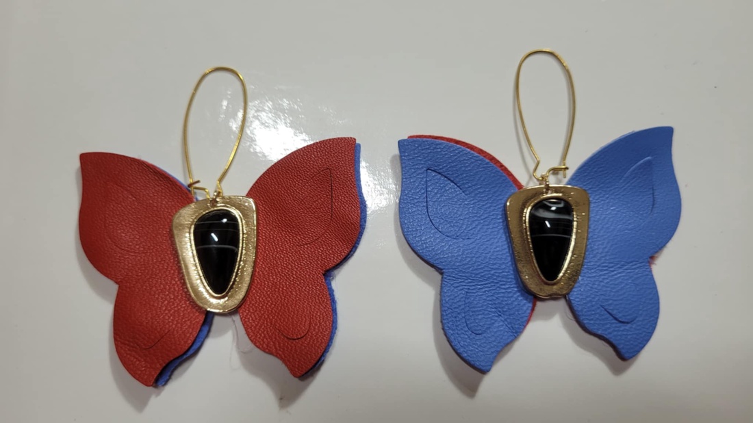 cercei din  piele naturală  - bijuterii - cercei - cercei lungi - Artynos.ro