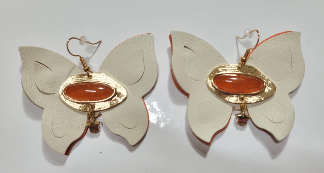 cercei din  piele naturală  - bijuterii - cercei - cercei lungi - Artynos.ro