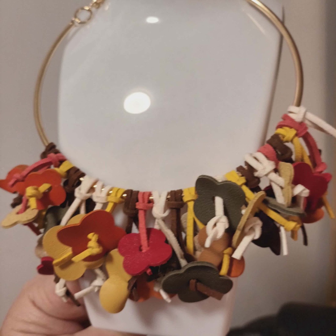 colier din piele naturală - bijuterii - coliere - coliere cu multiple șiruri - Artynos.ro