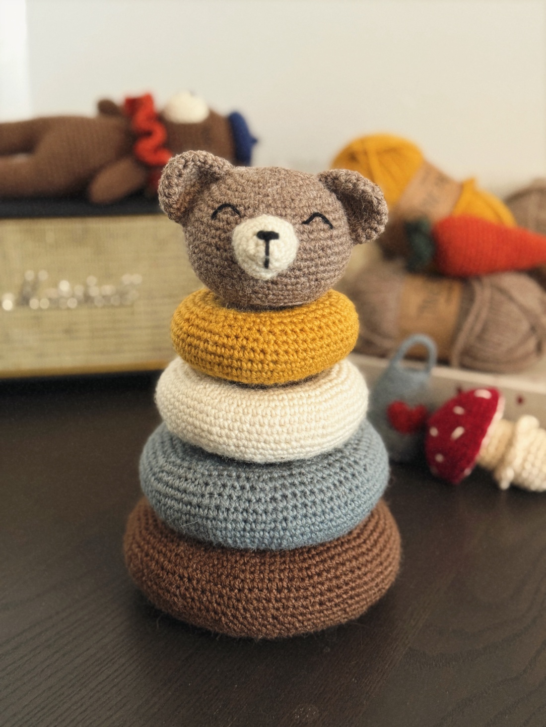 Bear Stacking Toy  - jucării și echipamente pentru copii - jocuri de construcții - Artynos.ro
