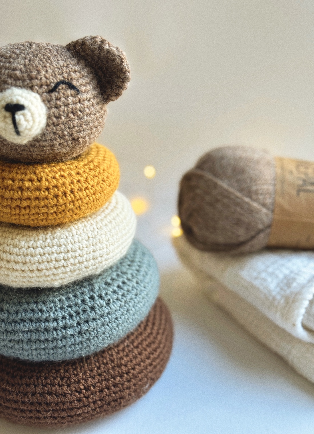 Bear Stacking Toy  - jucării și echipamente pentru copii - jocuri de construcții - Artynos.ro