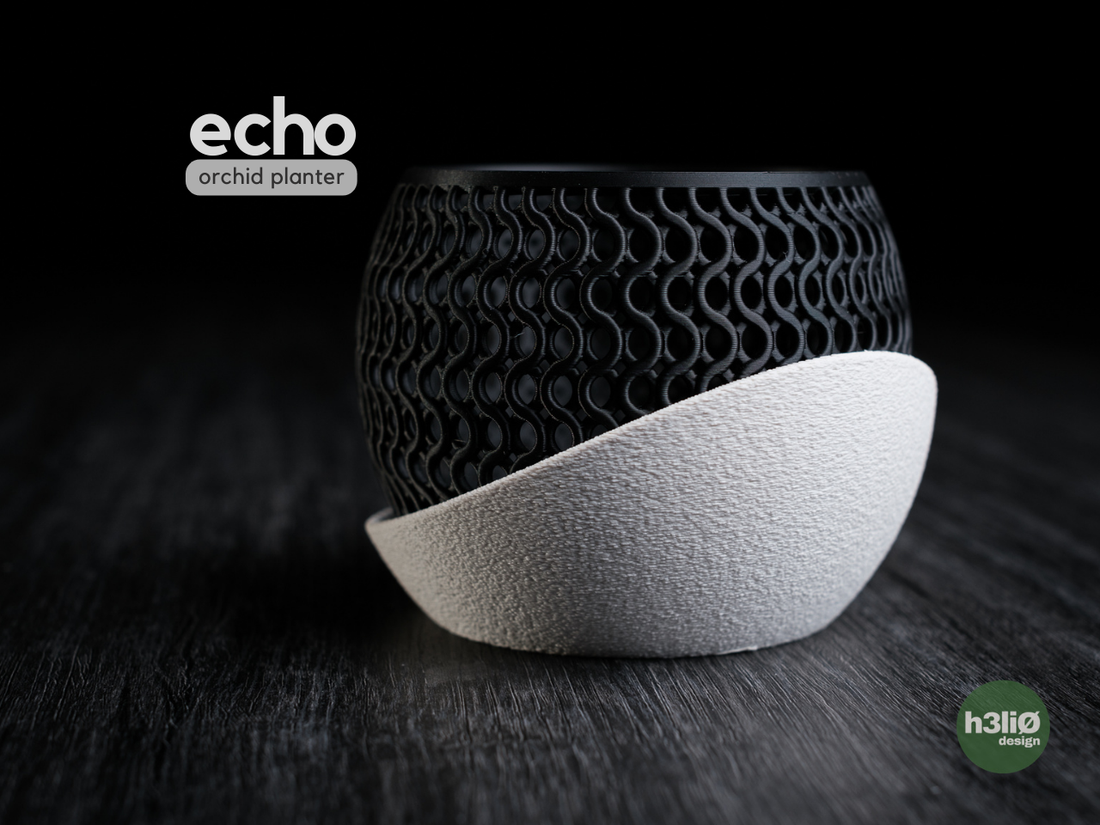 ghiveci decorativ imprimat 3D  echo - accessorii și unelte - obiecte de decorare - plastic - Artynos.ro