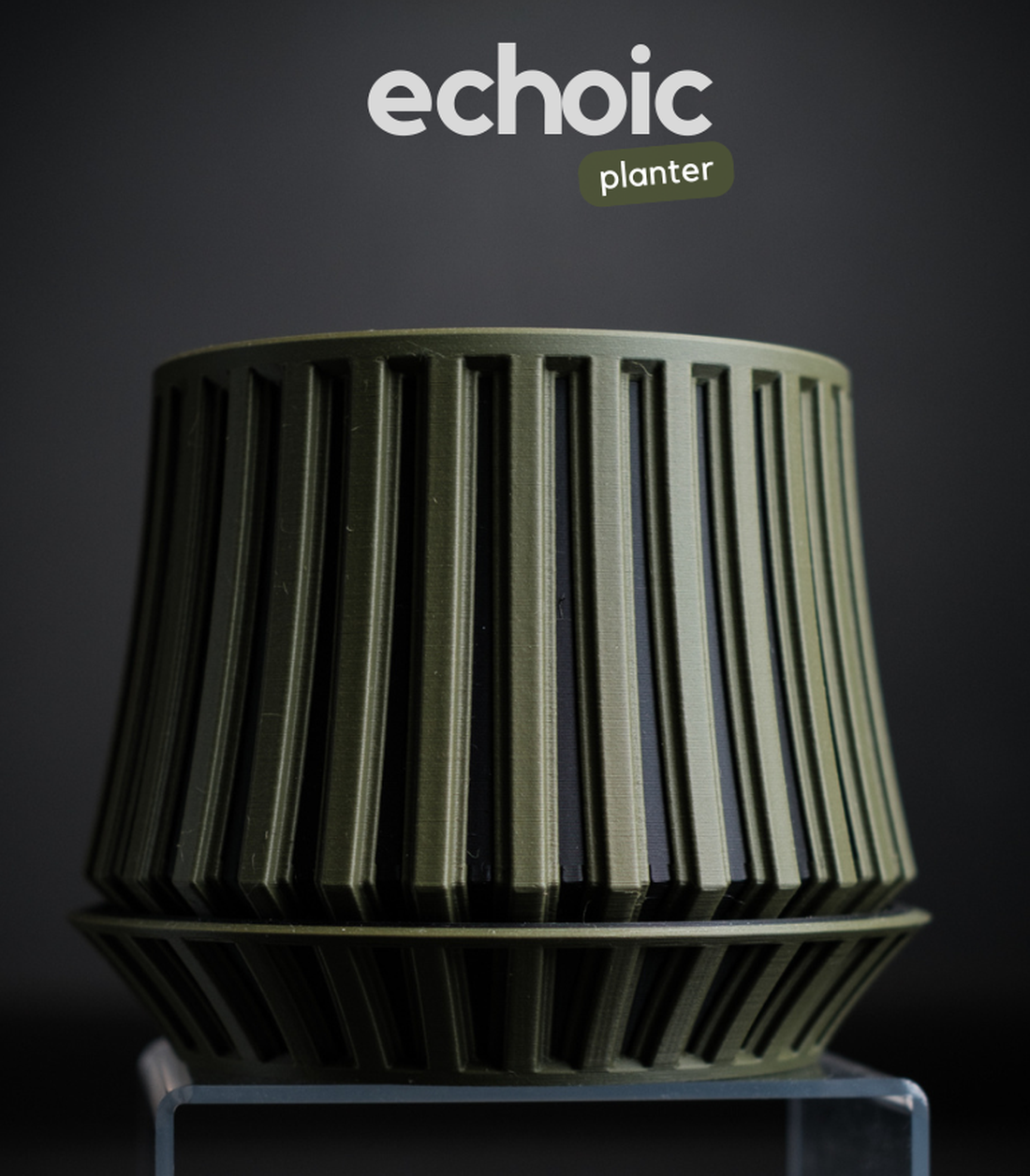 ghiveci decorativ imprimat 3D  echoic - accessorii și unelte - obiecte de decorare - plastic - Artynos.ro