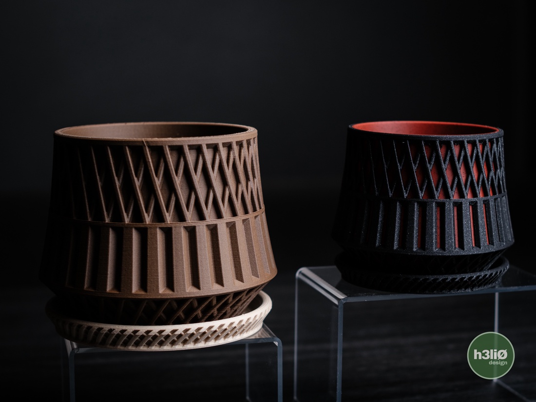 ghiveci decorativ imprimat 3D  axon - accessorii și unelte - obiecte de decorare - plastic - Artynos.ro