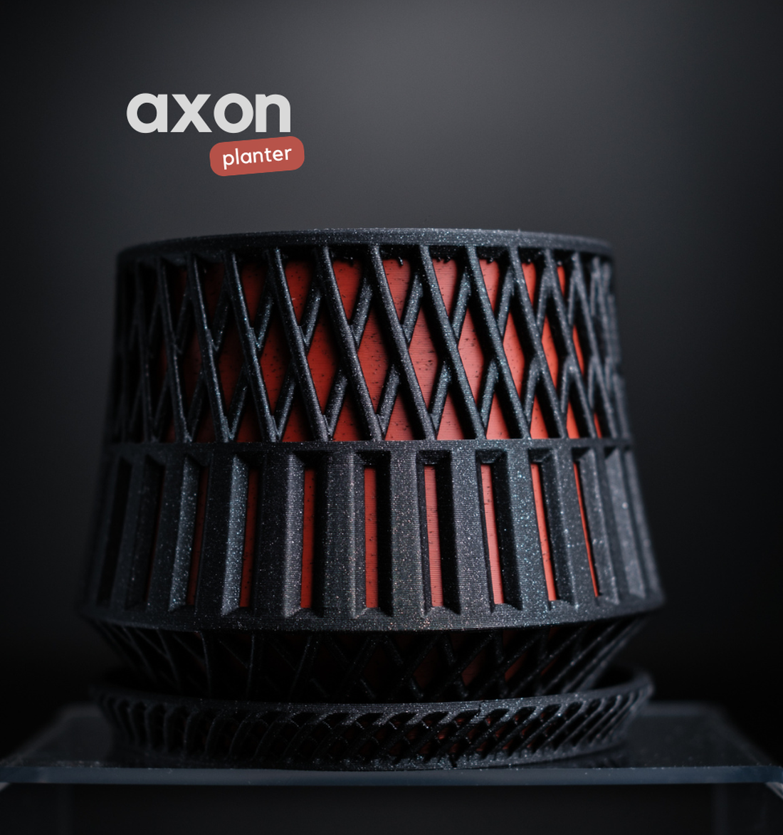 ghiveci decorativ imprimat 3D  axon - accessorii și unelte - obiecte de decorare - plastic - Artynos.ro