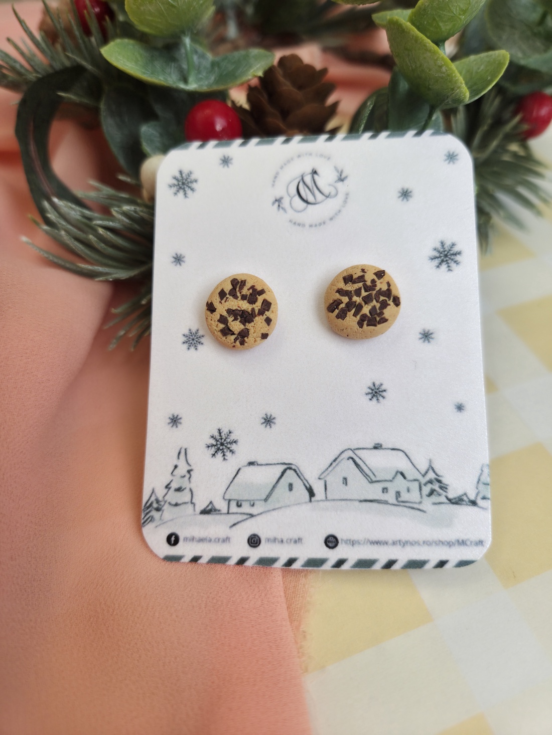 Cercei țintă cookies  - crăciun - cadouri de moș crăciun - cadouri de moș crăciun - Artynos.ro