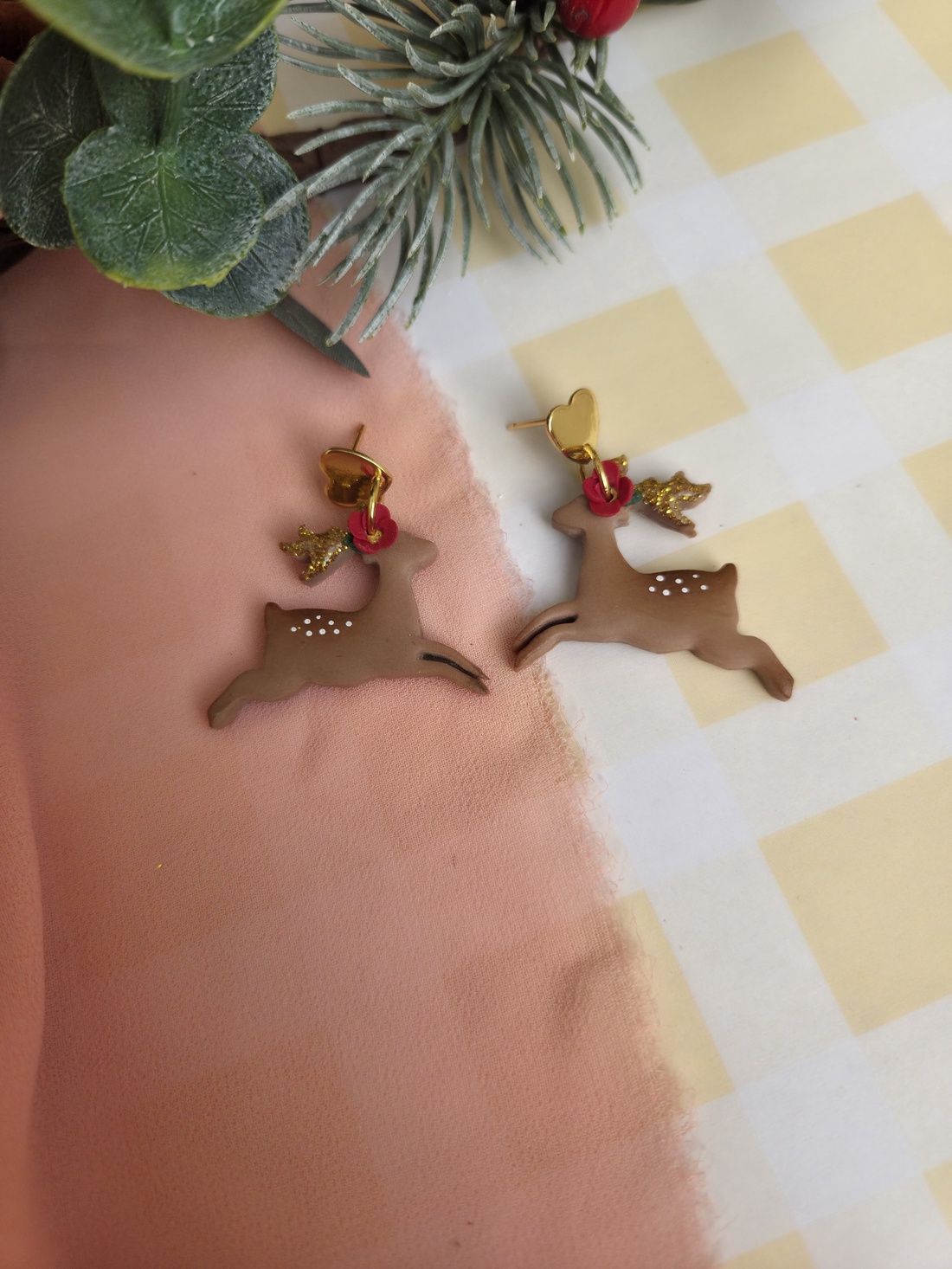 Cercei Reni zburători - crăciun - cadouri de moș crăciun - cadouri de moș crăciun - Artynos.ro