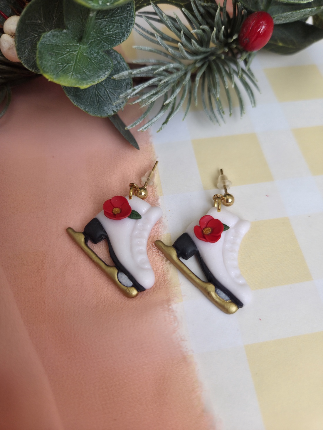 Cercei patine - crăciun - cadouri de moș crăciun - cadouri de moș crăciun - Artynos.ro