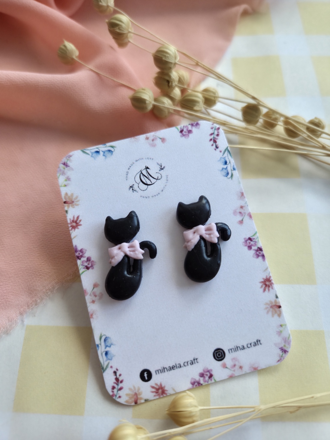 Cercei tinta pisică - bijuterii - cercei - cercei cu figurine - Artynos.ro