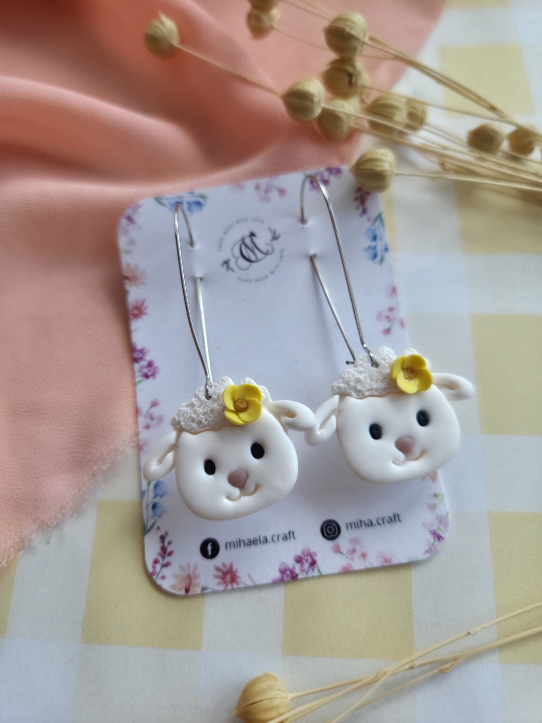 Cercei lungi oiță - bijuterii - cercei - cercei cu figurine - Artynos.ro