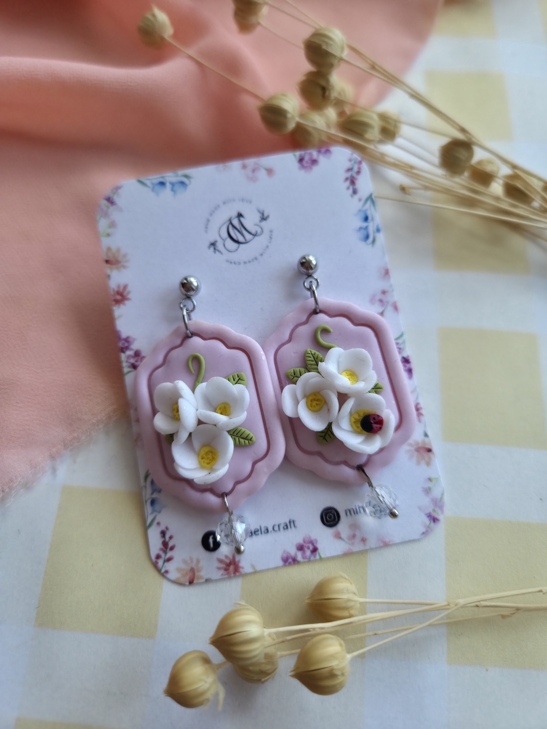 Cercei cu flori de primăvară - bijuterii - cercei - cercei cu figurine - Artynos.ro