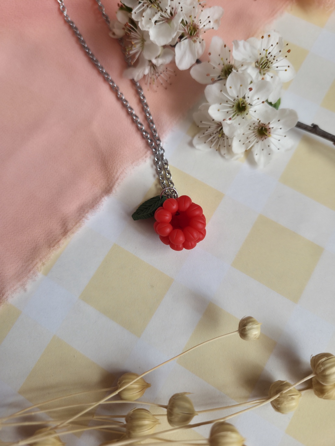 Colier cu zmeură - bijuterii - coliere - pandative - Artynos.ro