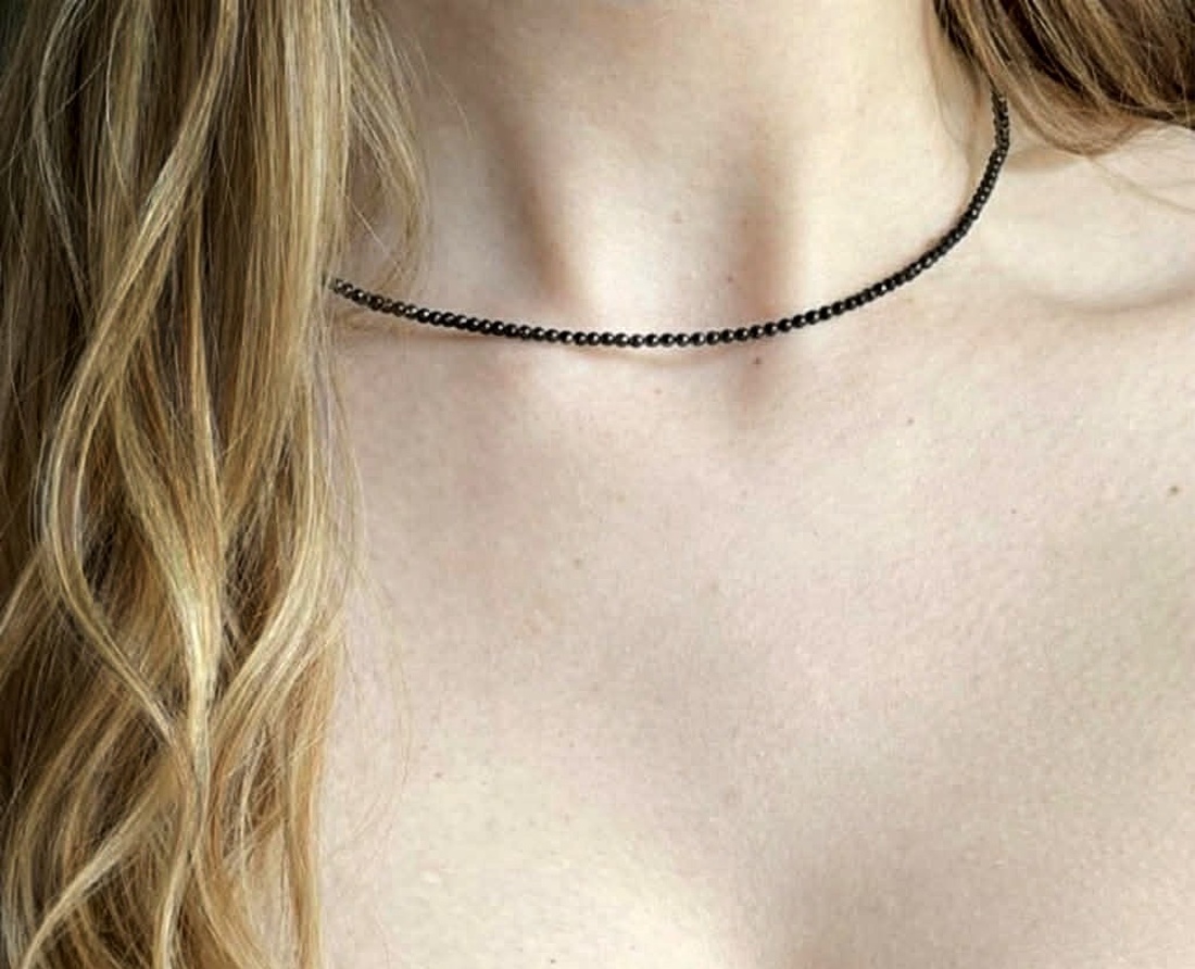 Colier turmalina neagra fatetata - bijuterii - coliere - coliere din pietre semiprețioase - Artynos.ro