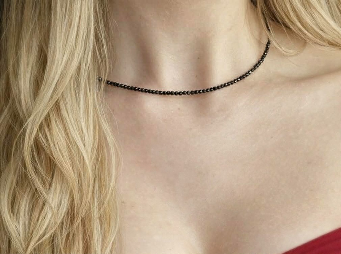 Colier turmalina neagra fatetata - bijuterii - coliere - coliere din pietre semiprețioase - Artynos.ro