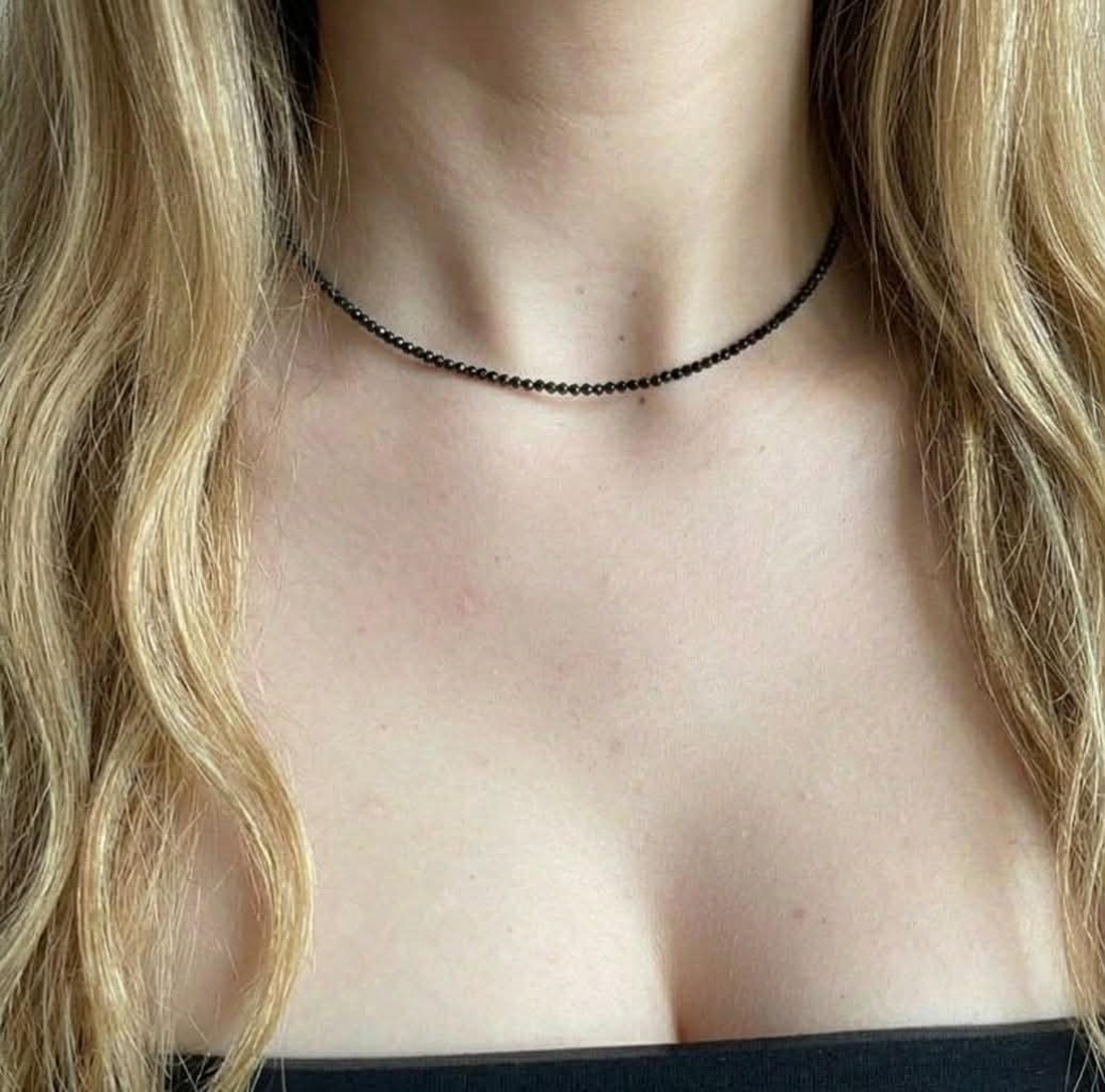 Colier turmalina neagra fatetata - bijuterii - coliere - coliere din pietre semiprețioase - Artynos.ro