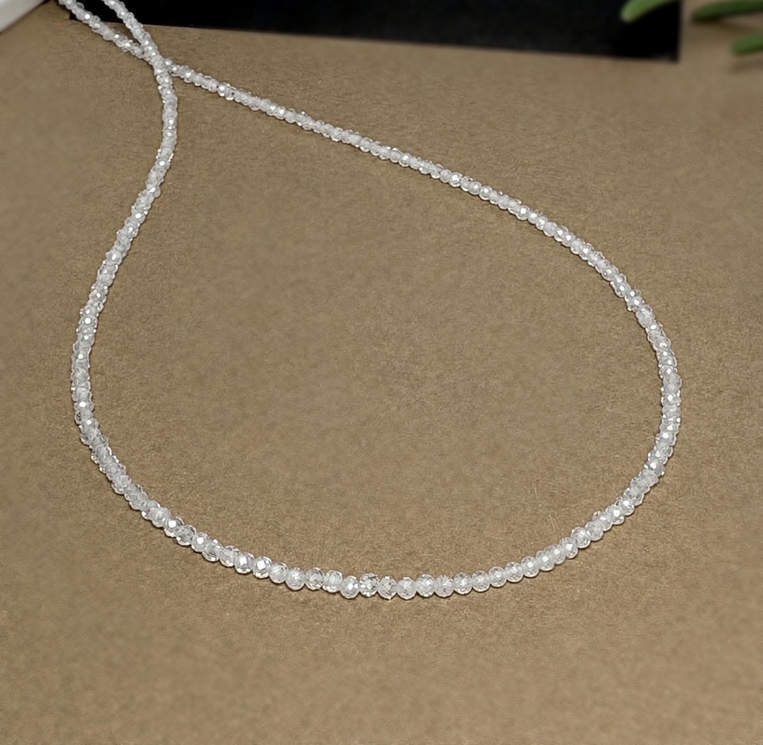 Colier minimalist cubic zirconia - Silver Stardust - bijuterii - coliere - coliere din pietre semiprețioase - Artynos.ro