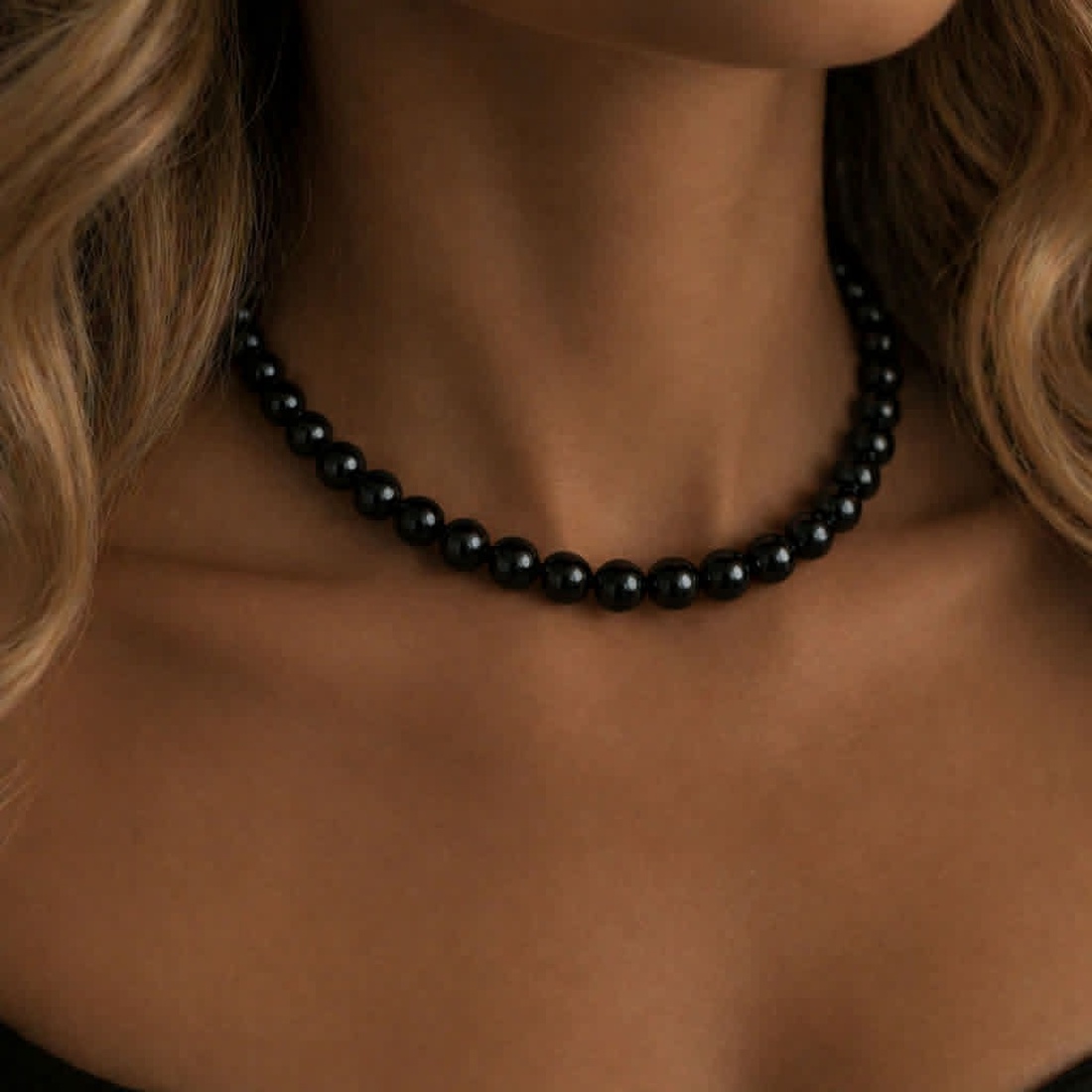 Colier din onix negru - Onyx Glow - bijuterii - coliere - coliere din pietre semiprețioase - Artynos.ro