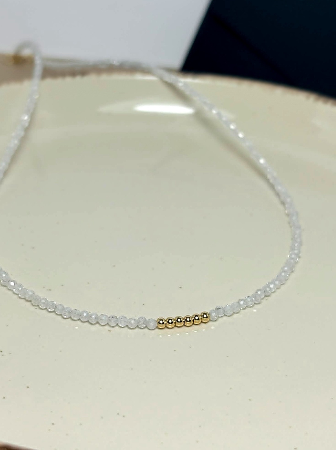 Colier cubic zirconia si aur filat de 14K - Diamond Dust - bijuterii - coliere - coliere din pietre semiprețioase - Artynos.ro