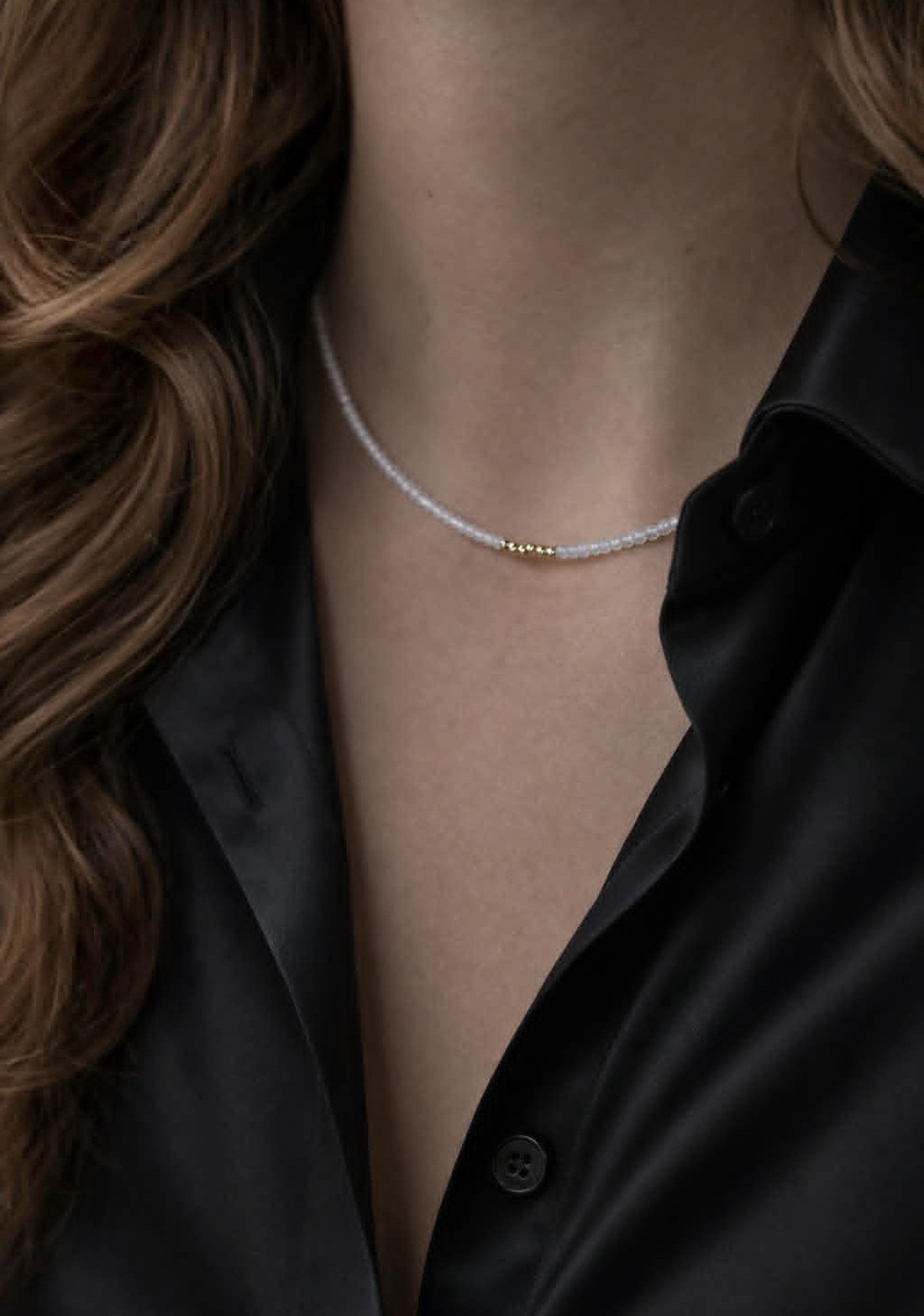 Colier cubic zirconia si aur filat de 14K - Diamond Dust - bijuterii - coliere - coliere din pietre semiprețioase - Artynos.ro
