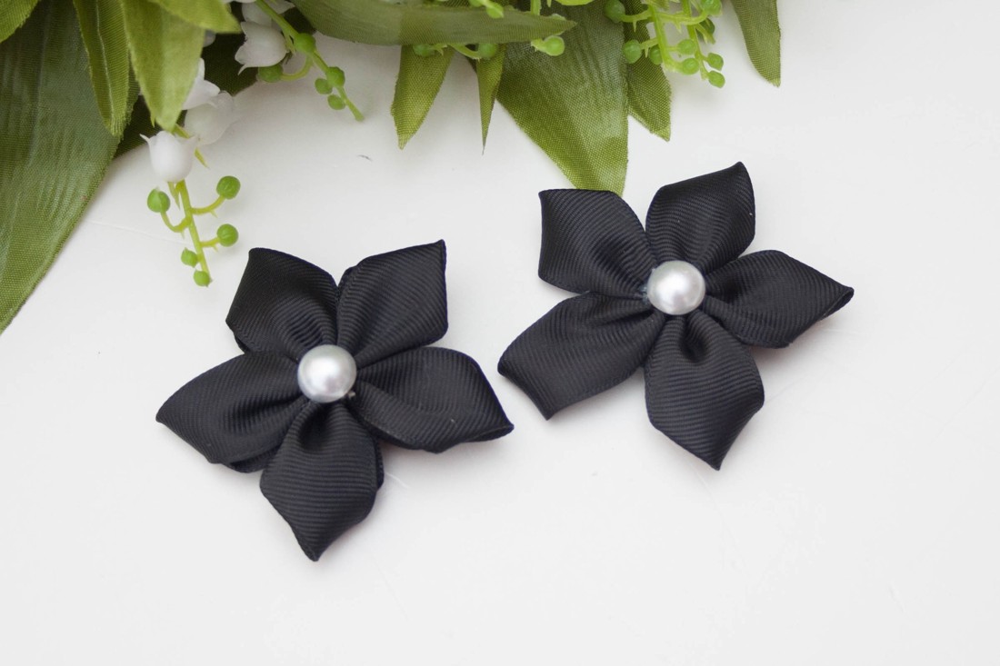 Clemă de păr în formă de floare - Negru - îmbrăcăminte și modă - accesorii păr - clemă de păr și ac de păr - Artynos.ro