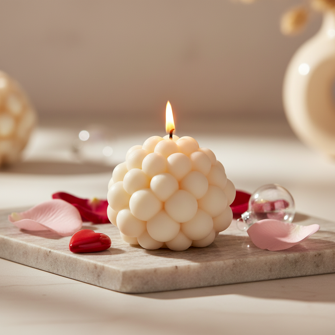 Lumânare decorativă neparfumată Zmeurică (86g) - casă & stil de viață - lumânări, parfumuri, arome - lumânări artizanale - Artynos.ro