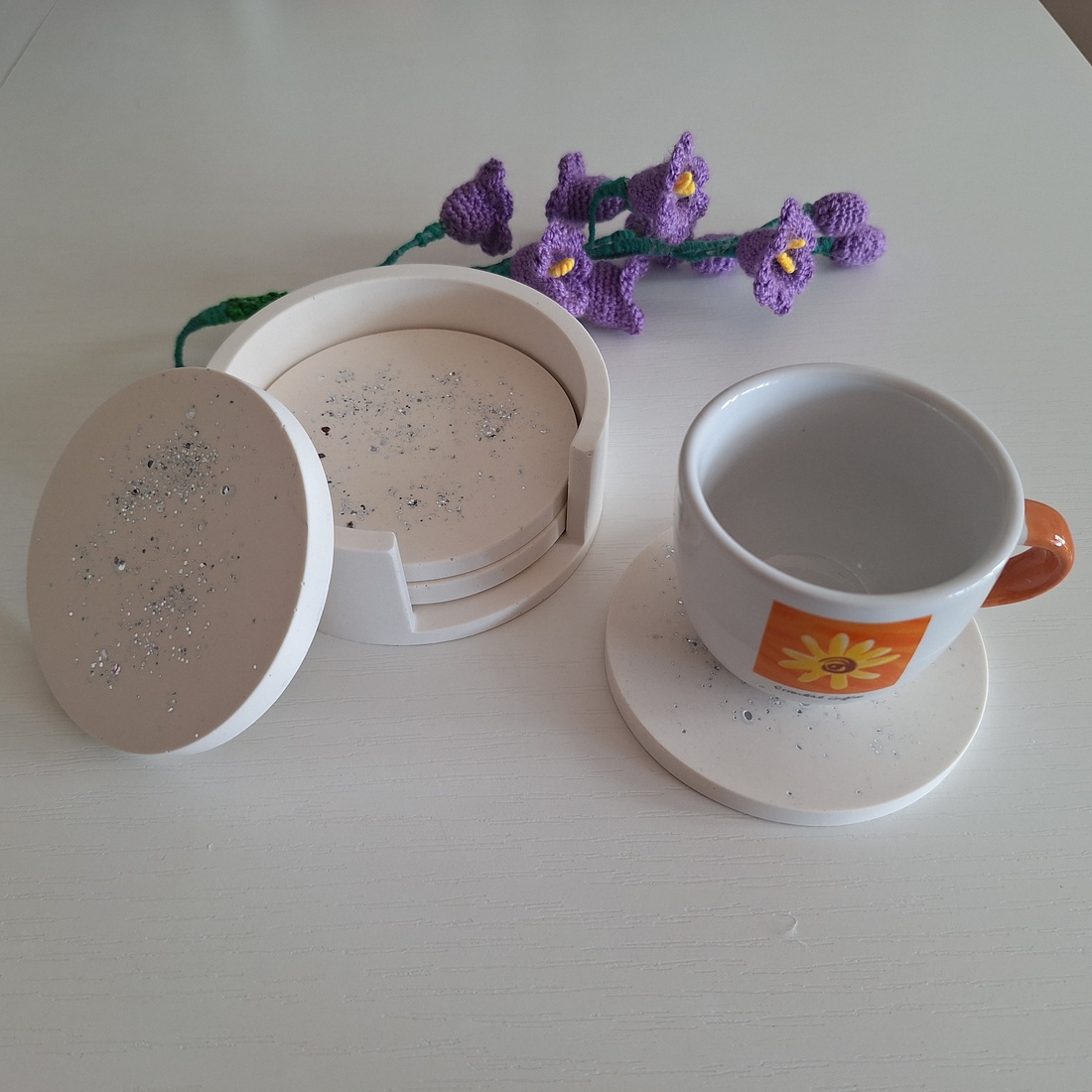 Set 4 Suporturi Căni cu Stativ � Stardust White - accessorii și unelte - accesorii decorative - alte accesorii - Artynos.ro