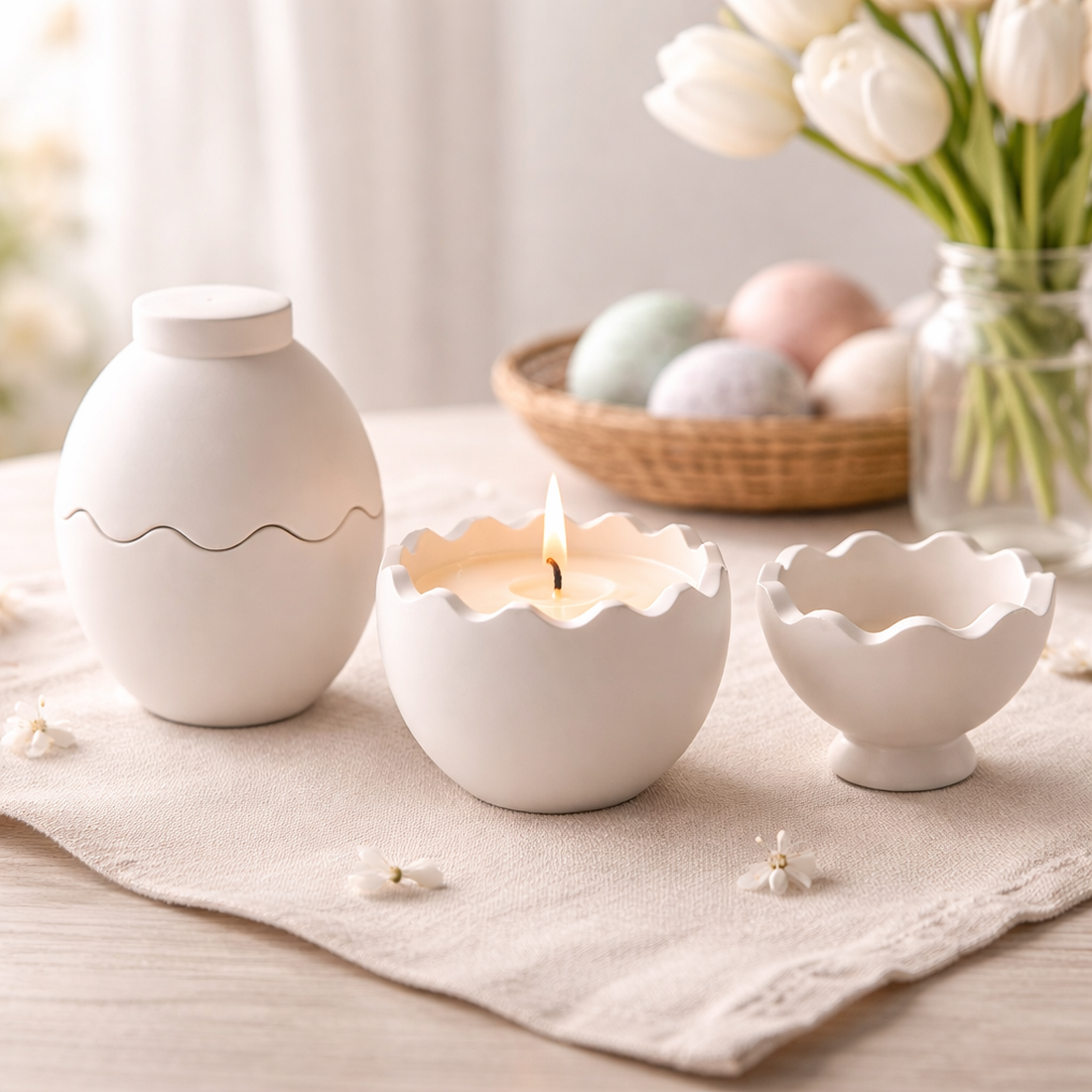 Lumânare Parfumată Eggshell - casă & stil de viață - lumânări, parfumuri, arome - lumânări artizanale - Artynos.ro