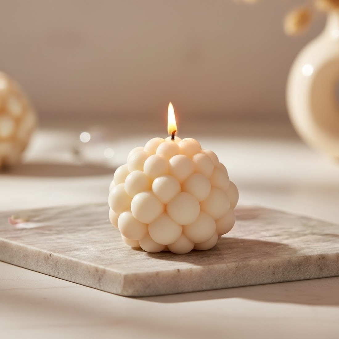 Lumânare decorativă neparfumată Zmeurică (86g) - casă & stil de viață - lumânări, parfumuri, arome - lumânări artizanale - Artynos.ro
