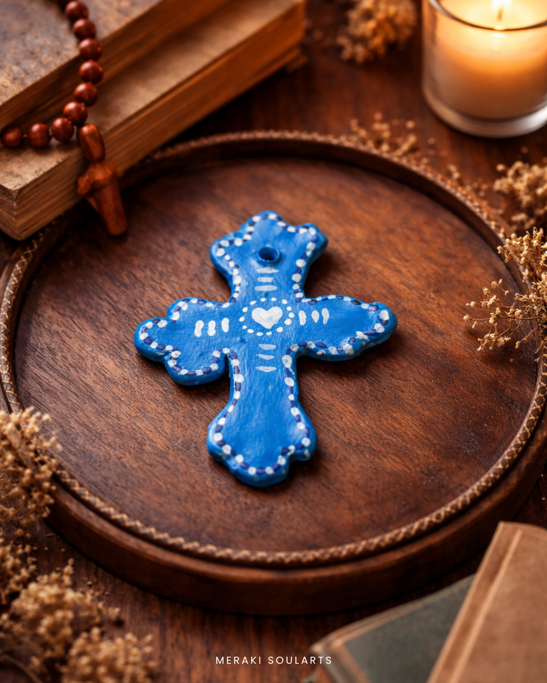 Cruce Blue Serenity - arte vizuale și accesorii  - sculptură - sculpturi și figurine din ceramică - Artynos.ro
