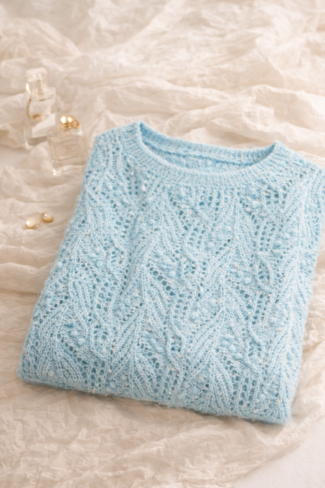 Bluza tricotată manual cu mohair și mătase Delicacy - îmbrăcăminte și modă - haine damă - tricou și top de damă - Artynos.ro