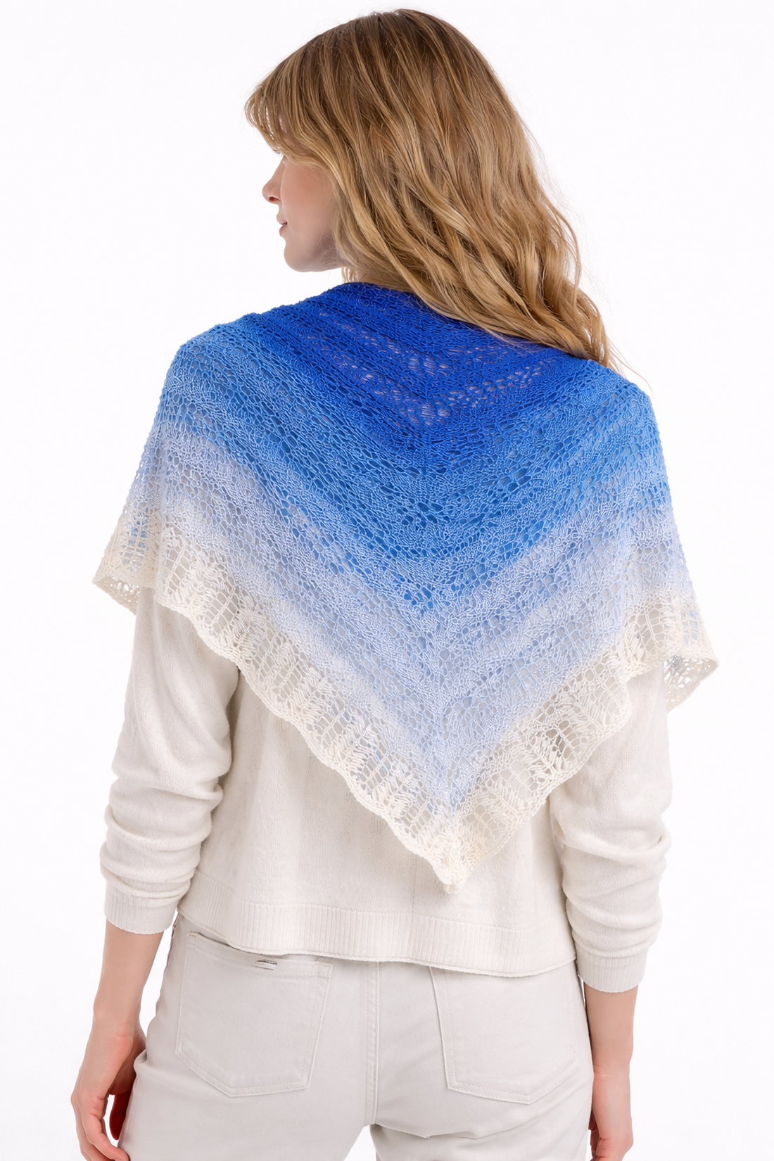 Șal tricotat manual din bumbac SEAVAWE - îmbrăcăminte și modă - eșarfe, pălării, fularuri - șaluri - Artynos.ro