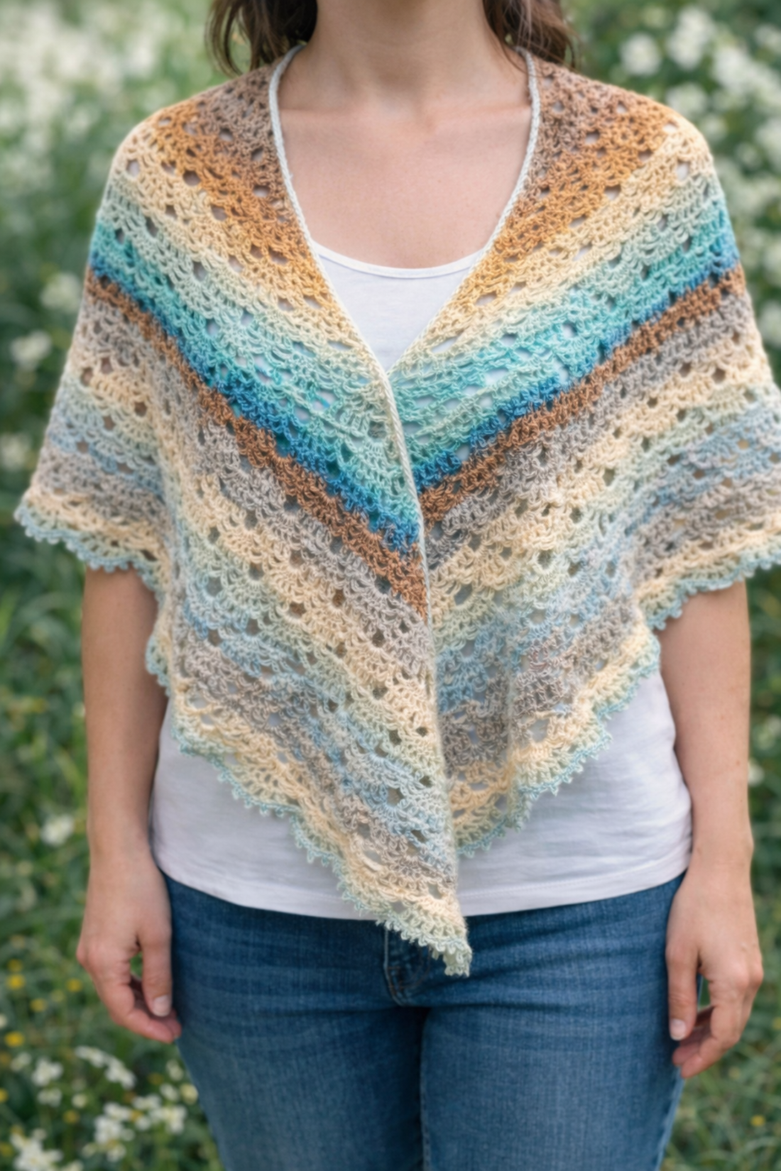 Șal croșetat manual din fir cu lână și alpaca Peru - îmbrăcăminte și modă - eșarfe, pălării, fularuri - șaluri - Artynos.ro