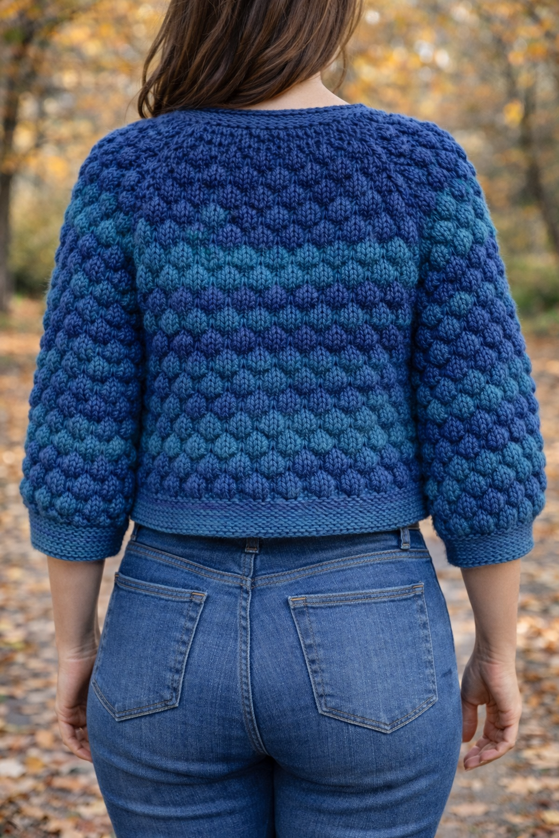 Jachetă tricotată manual din fir cu lână BOBBLE - îmbrăcăminte și modă - haine damă - hanorace, cardigane - Artynos.ro