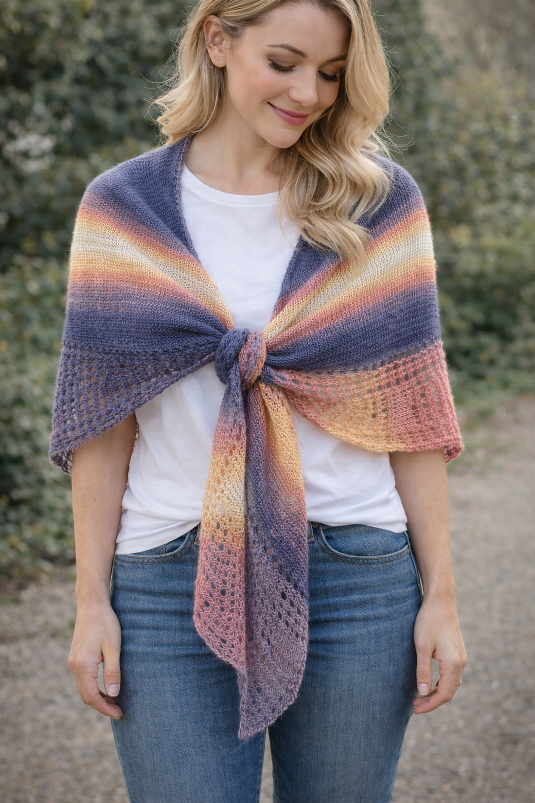 Șal tricotat manual din fir cu alpaca Stylish - îmbrăcăminte și modă - eșarfe, pălării, fularuri - șaluri - Artynos.ro