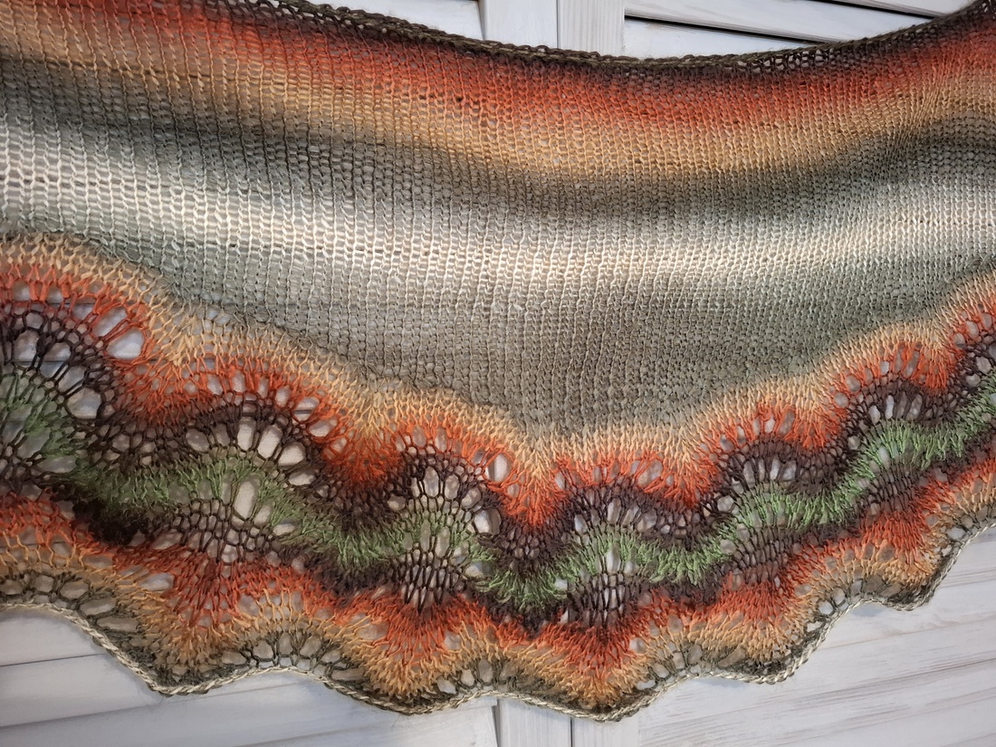 Șal tricotat manual Autumn - îmbrăcăminte și modă - eșarfe, pălării, fularuri - șaluri - Artynos.ro