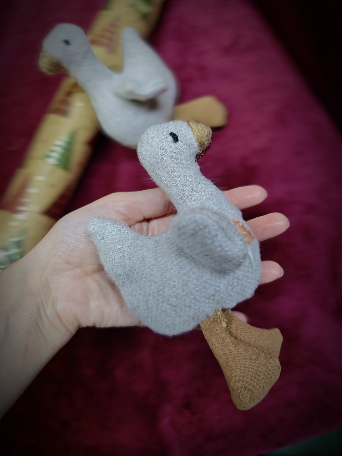 Jucărie decorativă gâscă vintage - crăciun - decorațiuni de crăciun de casă - figurine pentru pomul de crăciun - Artynos.ro