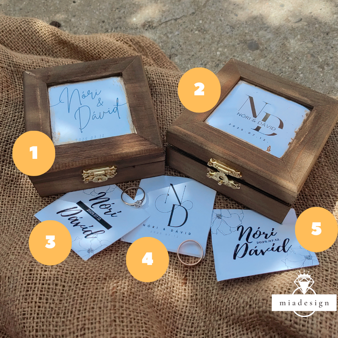 Cutie albă ca zăpada pentru verighete, vopsită manual - accesorii nuntă - amintiri și cadouri de nuntă - cadou nuntă - pernă de nuntă - Artynos.ro