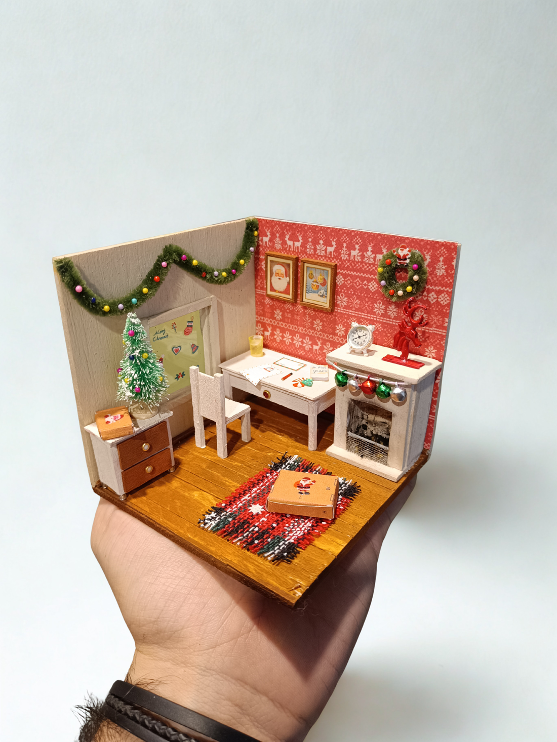 Dioramă Crăciun handmade - crăciun - cadouri de moș crăciun - cadouri de moș crăciun - Artynos.ro