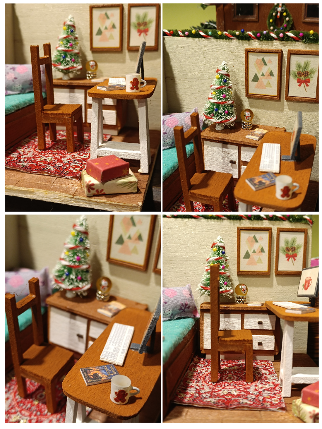 Dioramă miniatură handmade Birou de Crăciun - crăciun - cadouri de moș crăciun - cadouri de moș crăciun - Artynos.ro