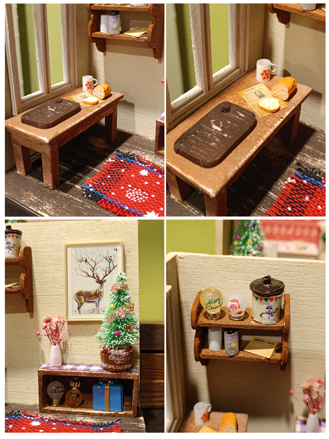 Dioramă miniatură Crăciun handmade - crăciun - cadouri de moș crăciun - cadouri de moș crăciun - Artynos.ro