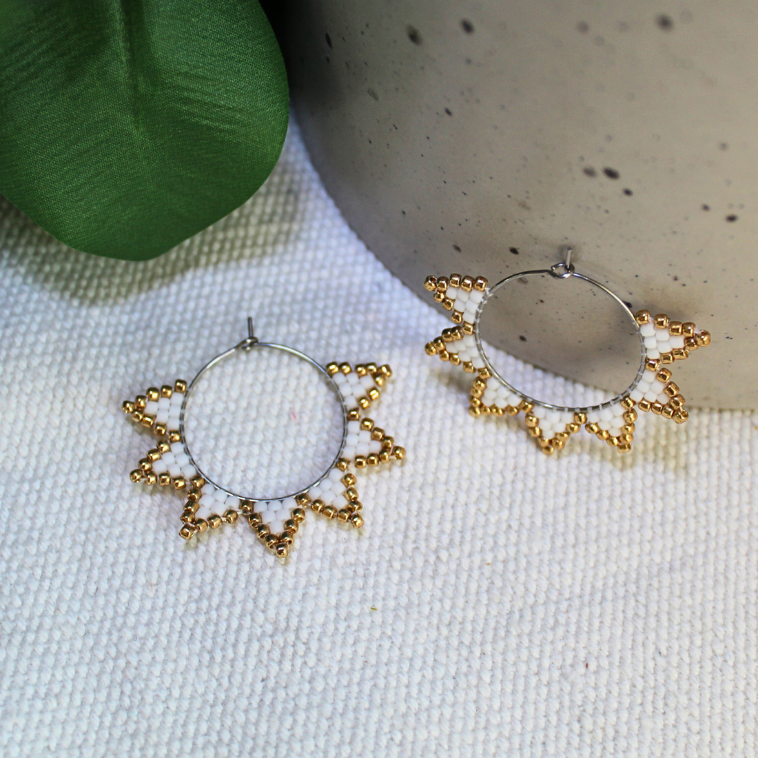 Cercei Rază de soare - bijuterii - cercei - cercei din mărgele - Artynos.ro