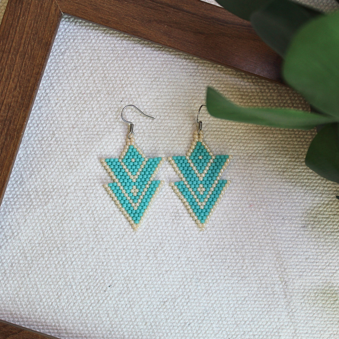 Cercei Artemis - Turcoaz - bijuterii - cercei - cercei din mărgele - Artynos.ro