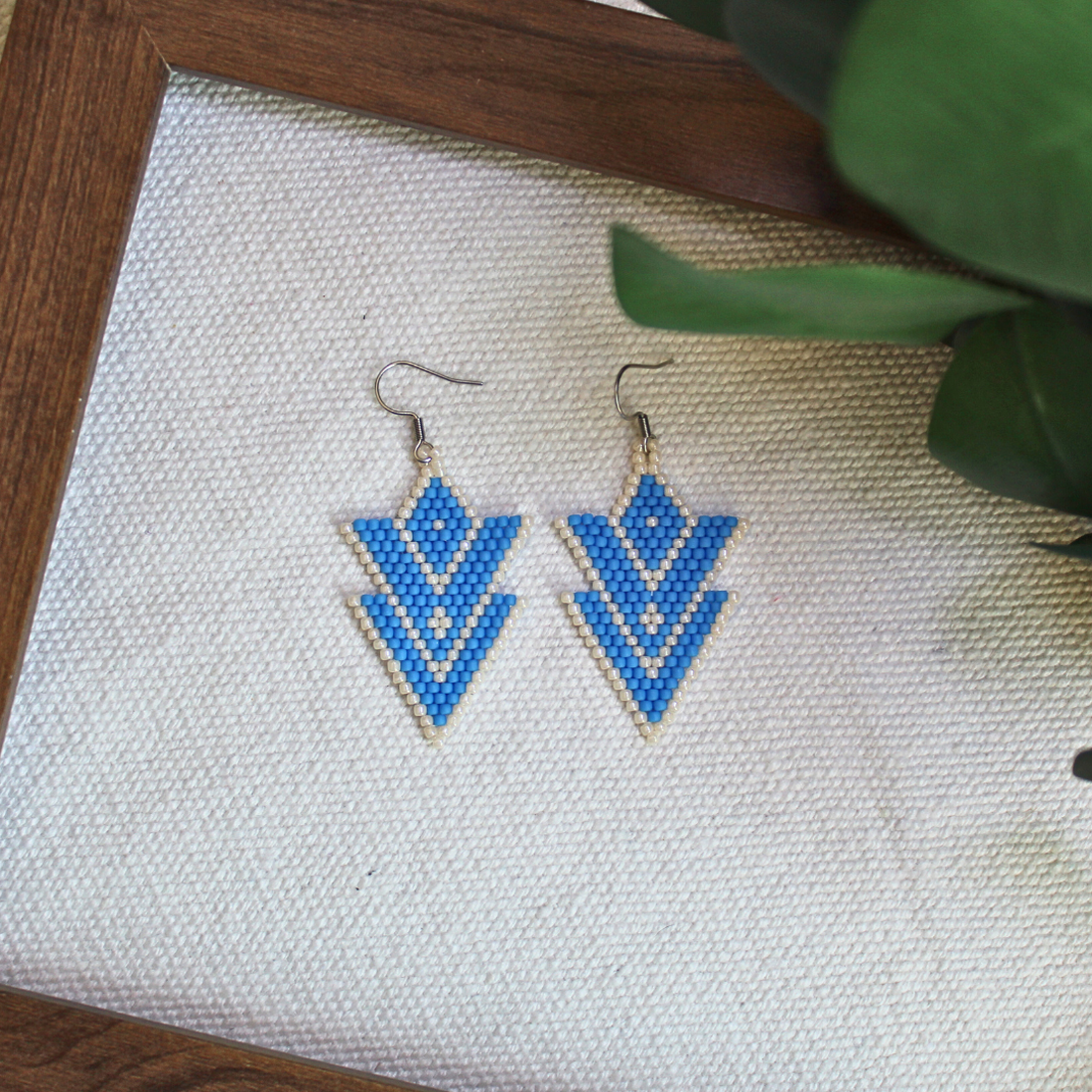 Cercei Artemis - Albastru - bijuterii - cercei - cercei din mărgele - Artynos.ro