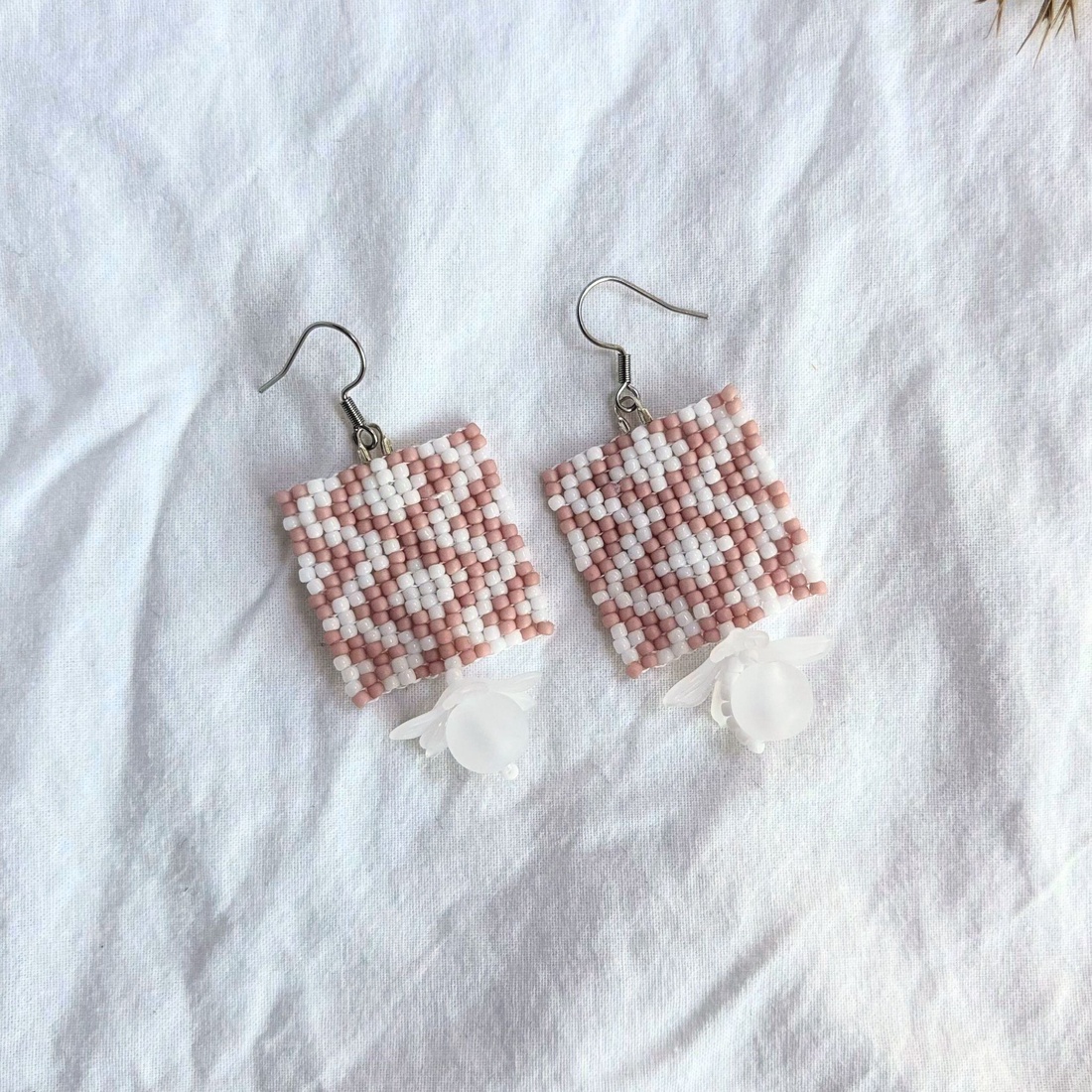 Cercei Roseline - bijuterii - cercei - cercei din mărgele - Artynos.ro