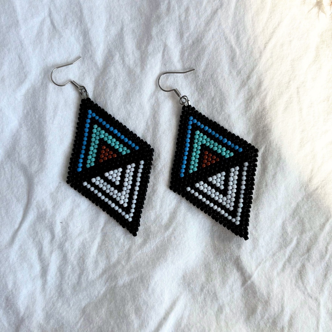 Cercei Eclipsa - bijuterii - cercei - cercei din mărgele - Artynos.ro