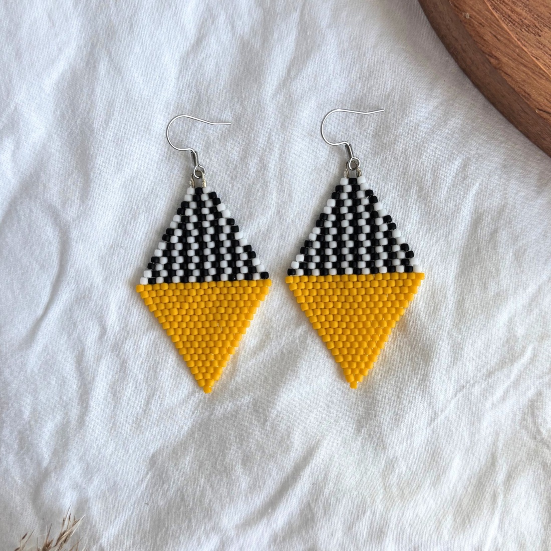 Cercei Nova - Galben - bijuterii - cercei - cercei din mărgele - Artynos.ro