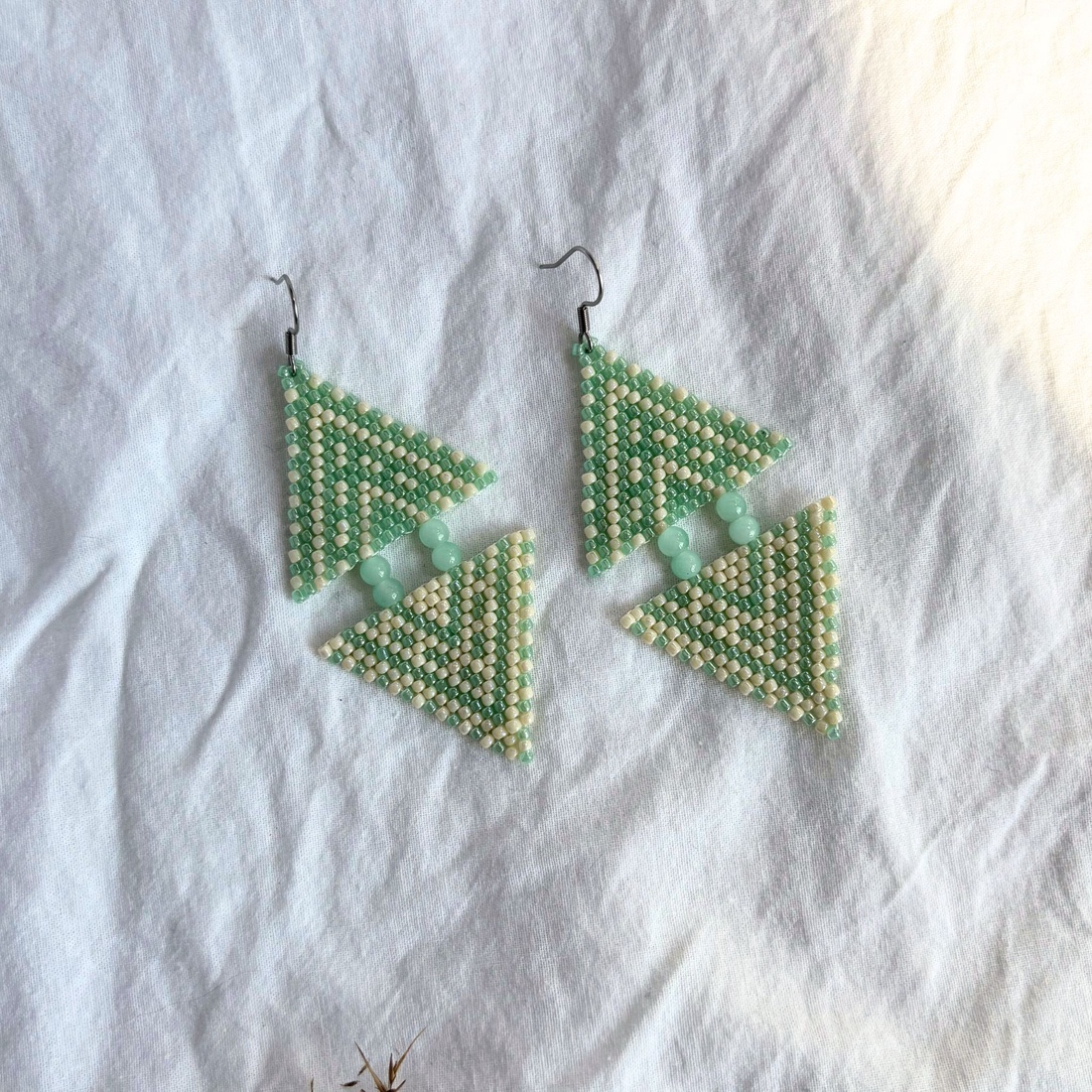Cercei Mirra - Verde - bijuterii - cercei - cercei din mărgele - Artynos.ro