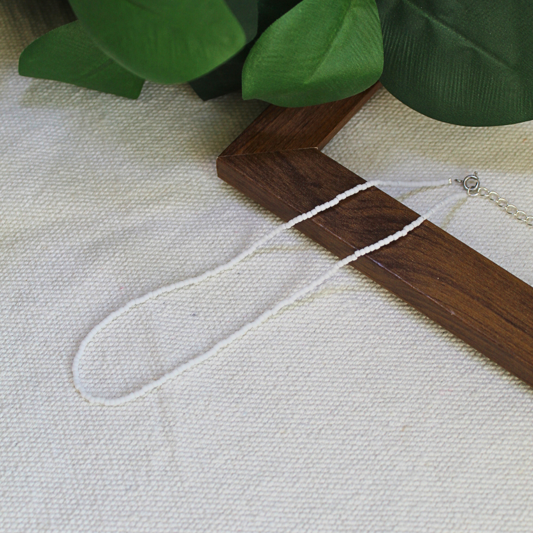 Colier Lina - Alb Mat - bijuterii - coliere - chockere - Artynos.ro