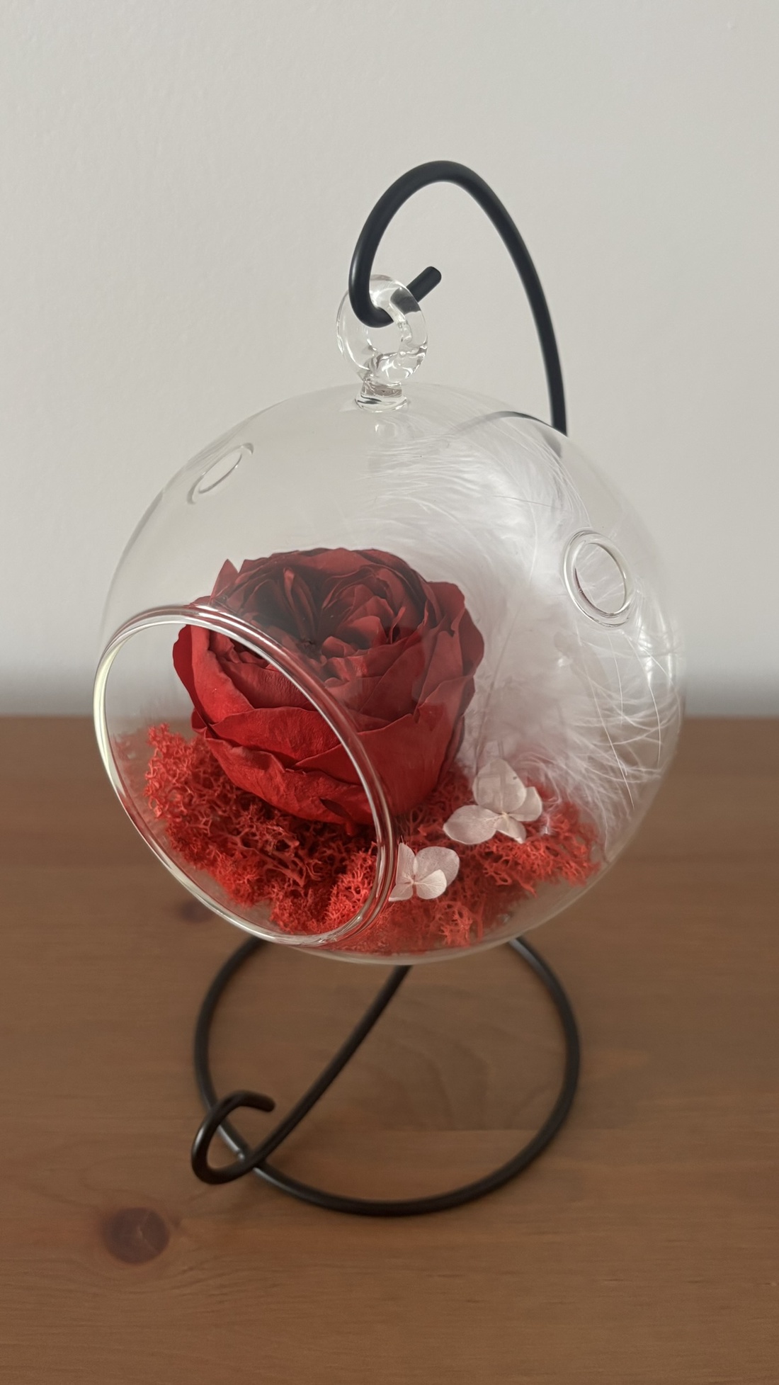 Terariu flori naturale - Red Peony - casă & stil de viață - decorațiuni de casă - accesorii florale - buchete de flori - Artynos.ro